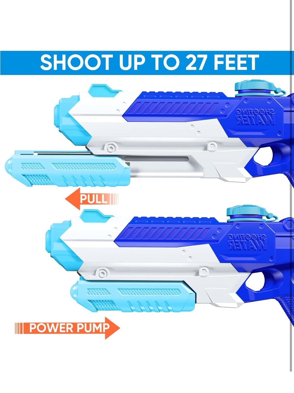 Water Guns for Kids Adults 4 Pack 400CC Long Range Squirt Toys - Picture 3 of 10